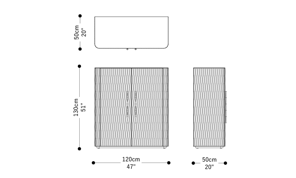 Image of the main dimensions of the product
